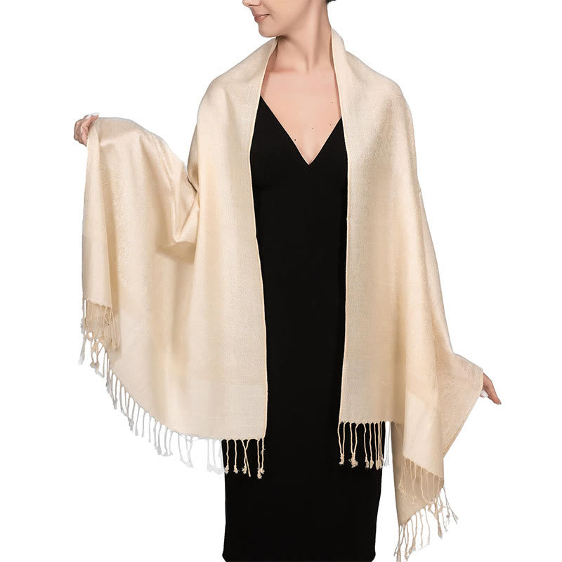 Nimara Ritual Tibetan Cashew Jacquard Tassels Shawl Spring Fall Winter Warm Cozy Scarf Wrap