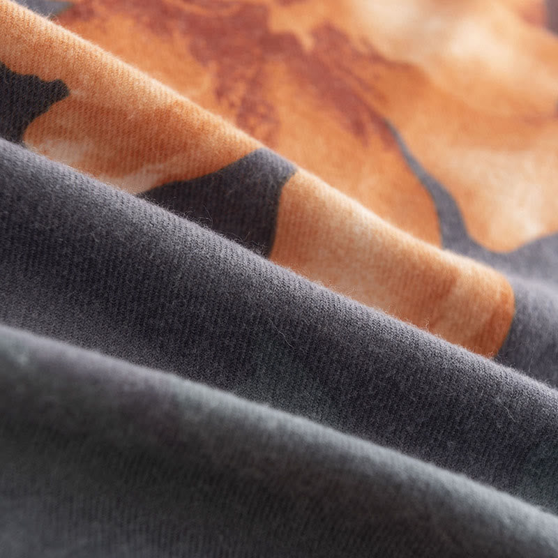 Nimara Ritual Tibetan Shawl Artistic Style Hibiscus Syriacus Print Fall Winter Cozy Warm Scarf Wrap