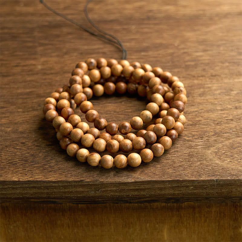 Nimara Ritual 108 Mala Beads Lightning Strike Peach Wood Hand Polishing Protection Bracelet
