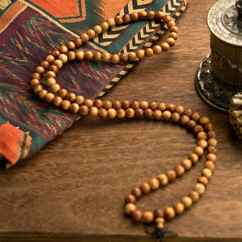 Nimara Ritual 108 Mala Beads Lightning Strike Peach Wood Hand Polishing Protection Bracelet