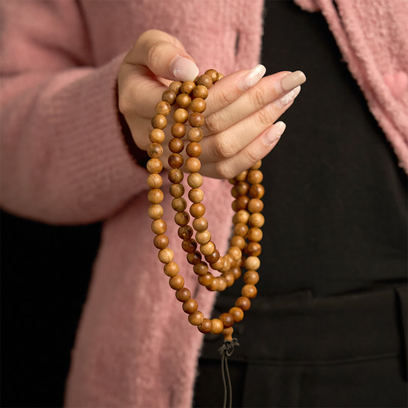 Nimara Ritual 108 Mala Beads Lightning Strike Peach Wood Hand Polishing Protection Bracelet