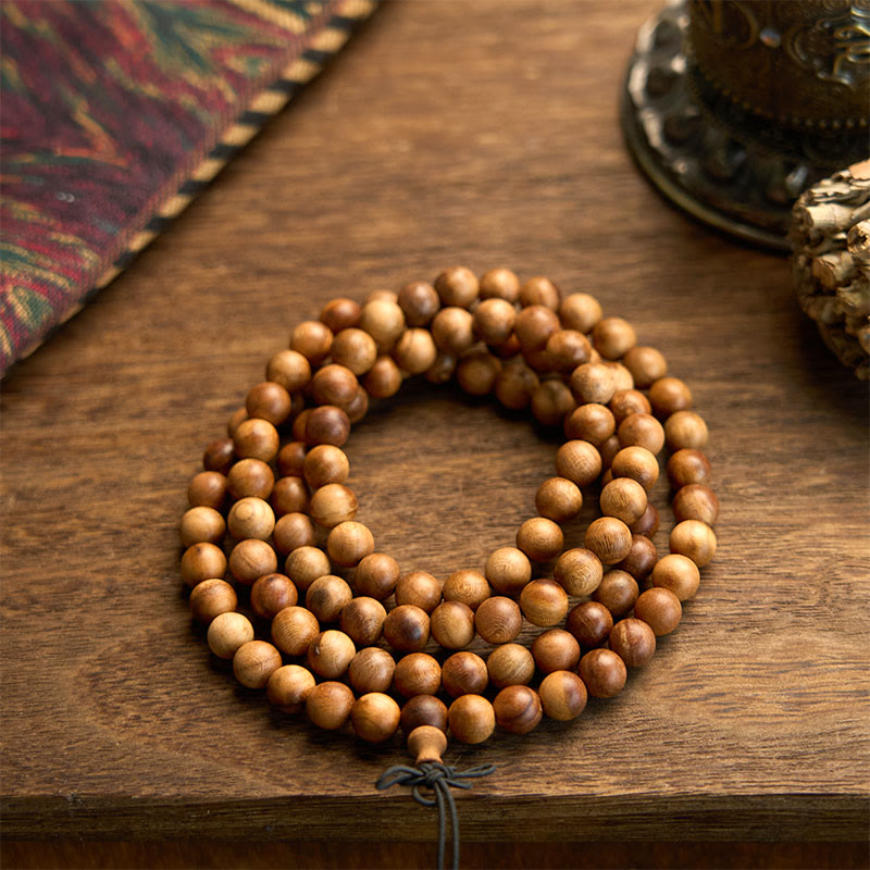Nimara Ritual 108 Mala Beads Lightning Strike Peach Wood Hand Polishing Protection Bracelet