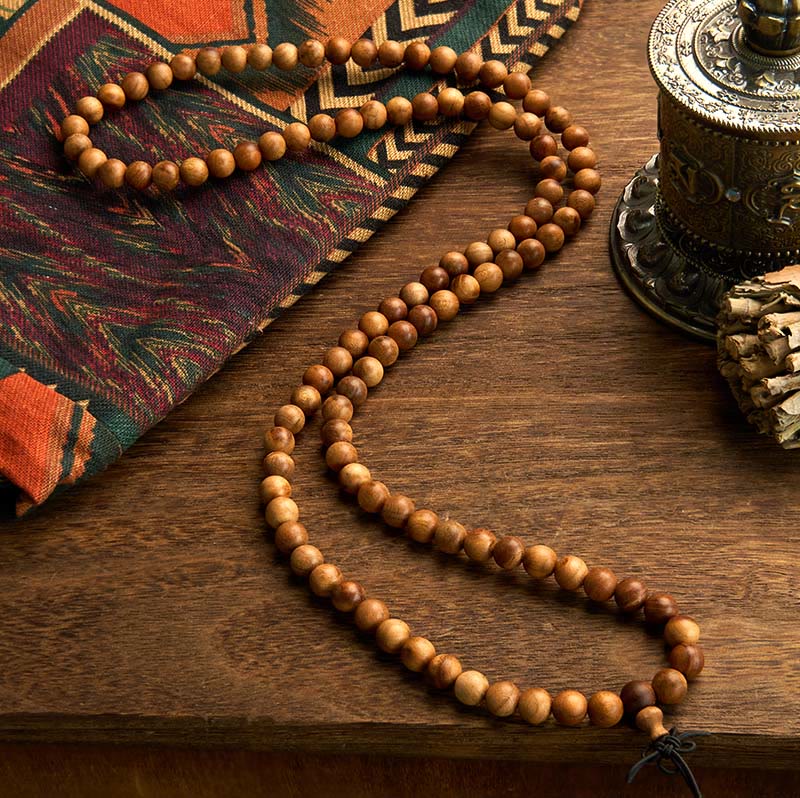 Nimara Ritual 108 Mala Beads Lightning Strike Peach Wood Hand Polishing Protection Bracelet