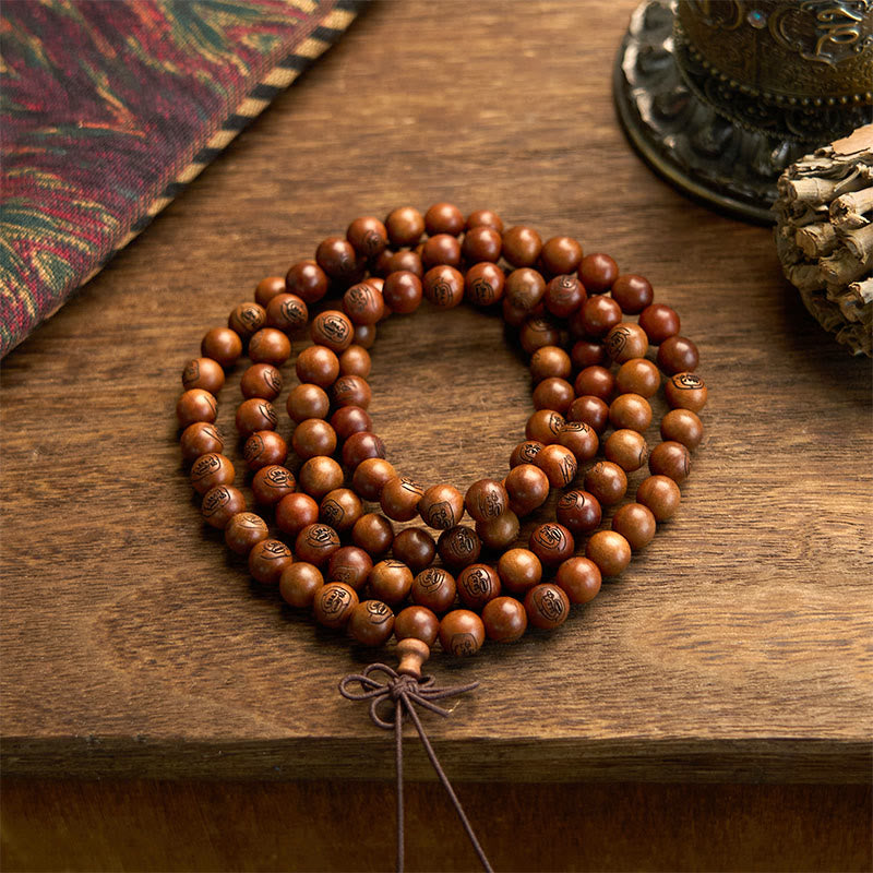 Nimara Ritual 108 Mala Beads Lightning Struck Jujube Wood The Golden Light Mantra Protection Bracelet
