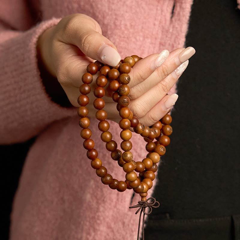 Nimara Ritual 108 Mala Beads Lightning Struck Jujube Wood The Golden Light Mantra Protection Bracelet
