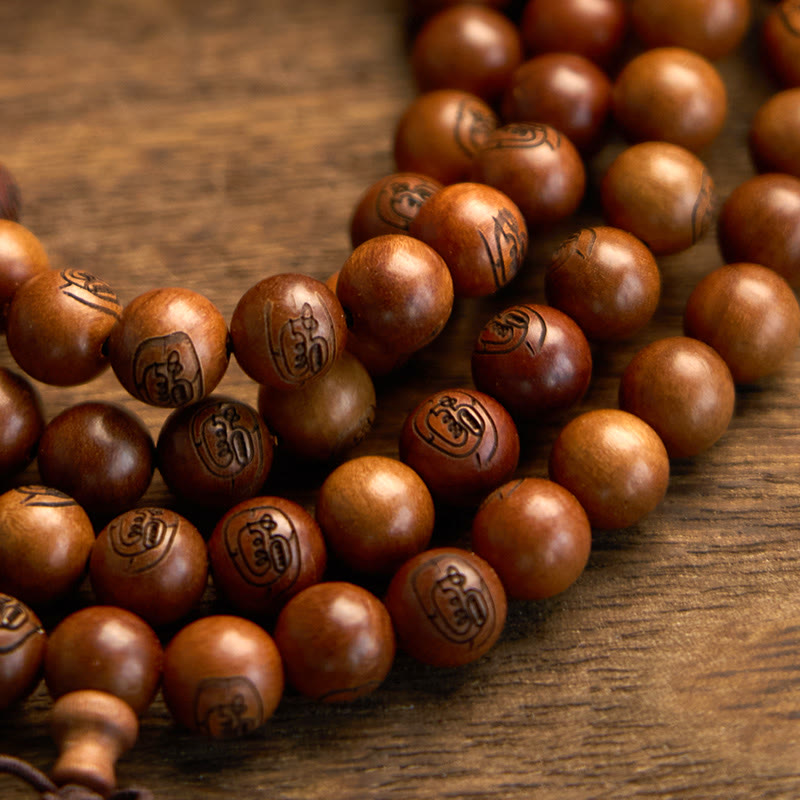 Nimara Ritual 108 Mala Beads Lightning Struck Jujube Wood The Golden Light Mantra Protection Bracelet