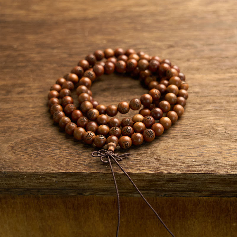 Nimara Ritual 108 Mala Beads Lightning Struck Jujube Wood The Golden Light Mantra Protection Bracelet