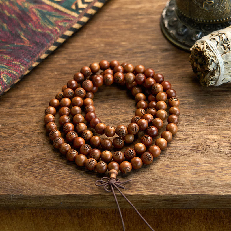 Nimara Ritual 108 Mala Beads Lightning Struck Jujube Wood The Golden Light Mantra Protection Bracelet