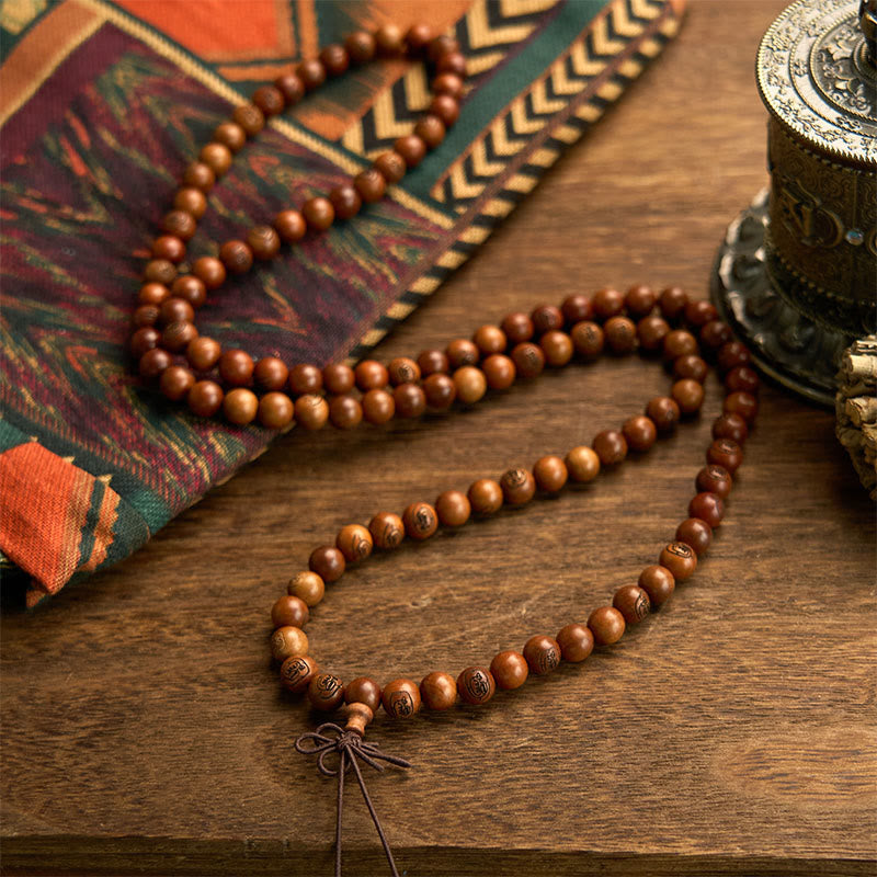 Nimara Ritual 108 Mala Beads Lightning Struck Jujube Wood The Golden Light Mantra Protection Bracelet