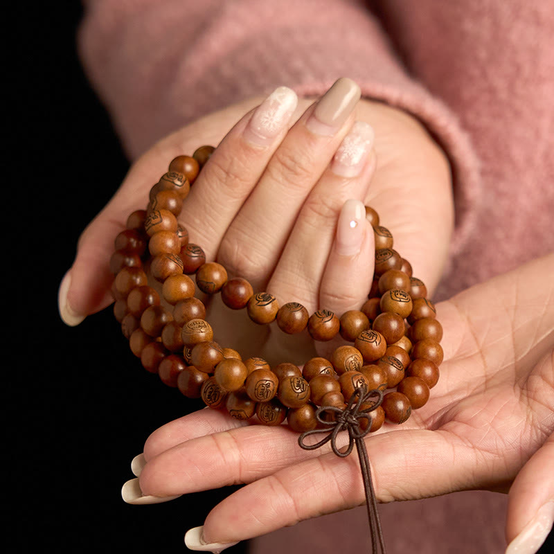 Nimara Ritual 108 Mala Beads Lightning Struck Jujube Wood The Golden Light Mantra Protection Bracelet