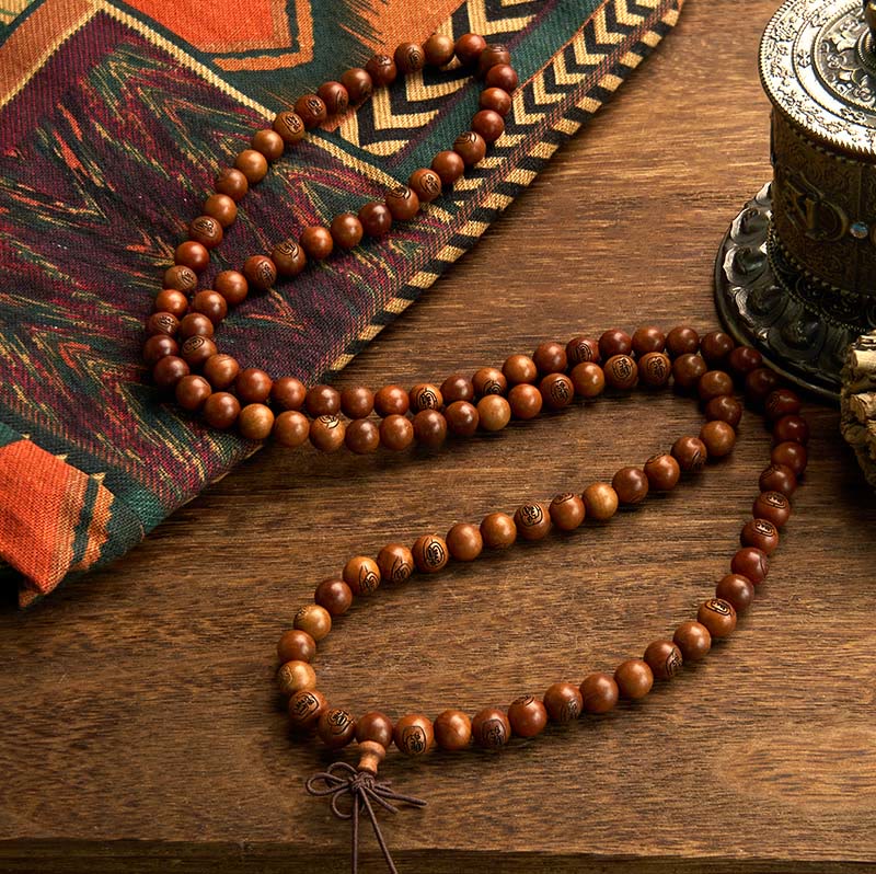 Nimara Ritual 108 Mala Beads Lightning Struck Jujube Wood The Golden Light Mantra Protection Bracelet