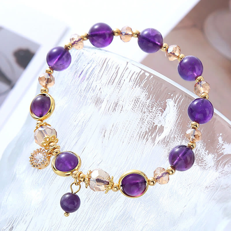Nimara Ritual Natural Amethyst Geometric Crystal Meditation Bracelet