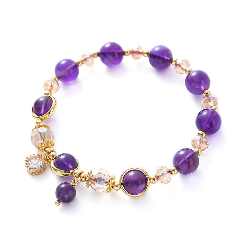 Nimara Ritual Natural Amethyst Geometric Crystal Meditation Bracelet