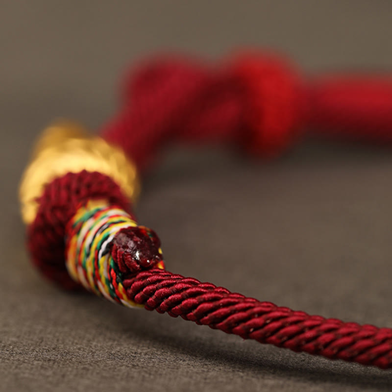 Nimara Ritual 999 Gold Year of the Snake Design Handmade Luck Protection Rope Braided Bracelet