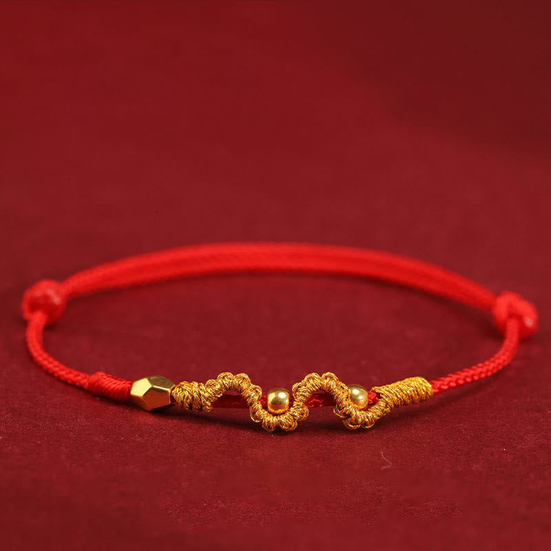 Nimara Ritual 999 Gold Year of the Snake Handmade Luck Strength Braided Bracelet Anklet