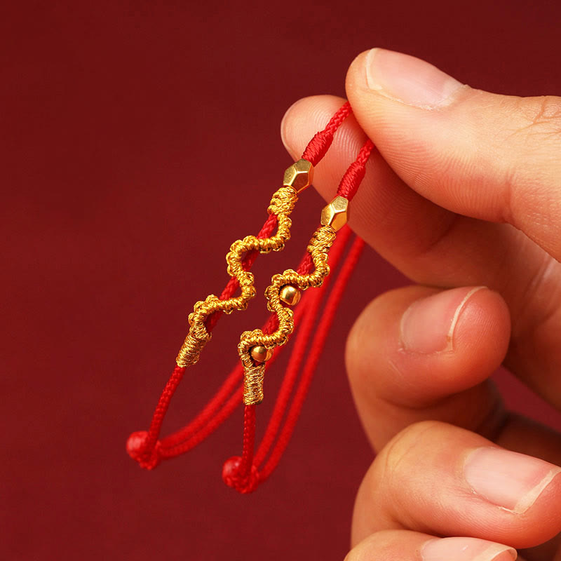 Nimara Ritual 999 Gold Year of the Snake Handmade Luck Strength Braided Bracelet Anklet