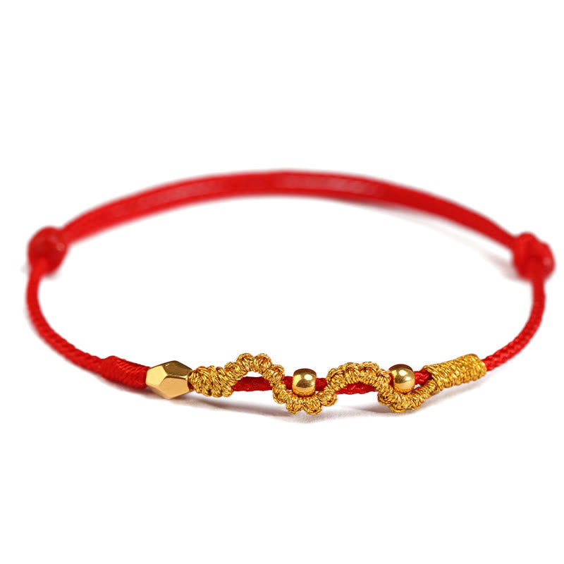 Nimara Ritual 999 Gold Year of the Snake Handmade Luck Strength Braided Bracelet Anklet