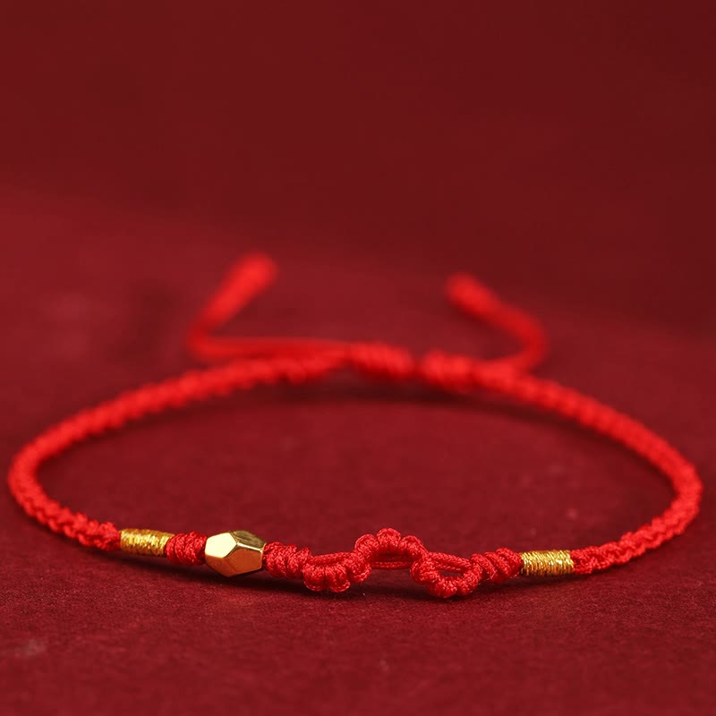 Nimara Ritual 999 Gold Year of the Snake Mini Gold Bead Handmade Luck Protection Braided Bracelet