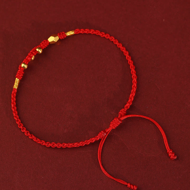 Nimara Ritual 999 Gold Year of the Snake Mini Gold Bead Handmade Luck Protection Braided Bracelet