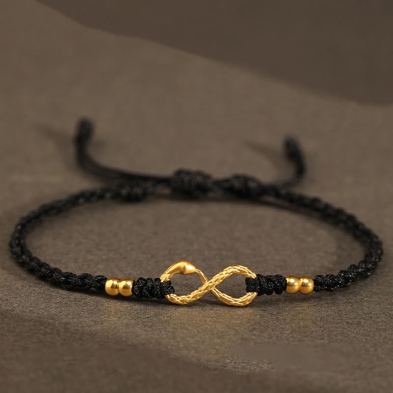 Nimara Ritual 999 Gold Year of the Snake Eternal Endless Knot Infinity Handmade Luck Bracelet