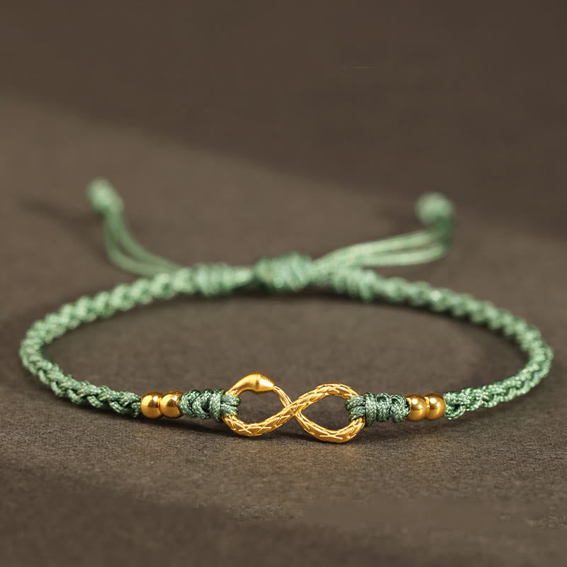 Nimara Ritual 999 Gold Year of the Snake Eternal Endless Knot Infinity Handmade Luck Bracelet