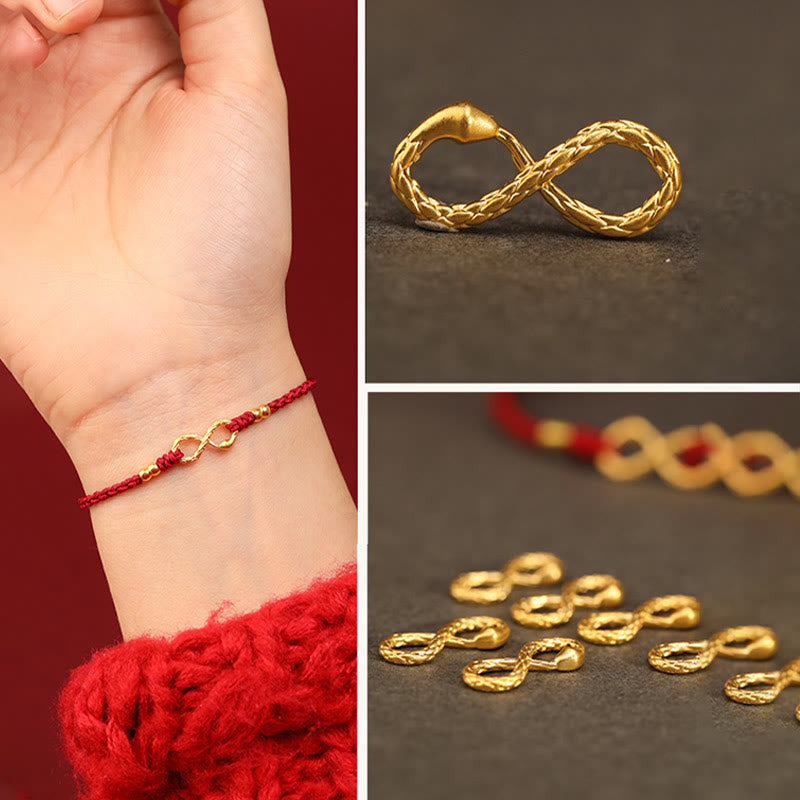 Nimara Ritual 999 Gold Year of the Snake Eternal Endless Knot Infinity Handmade Luck Bracelet