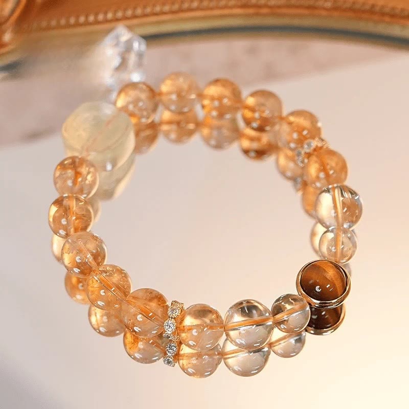 Nimara Ritual Topaz Citrine Tiger Eye Zakiram Goddess of Wealth Bracelet