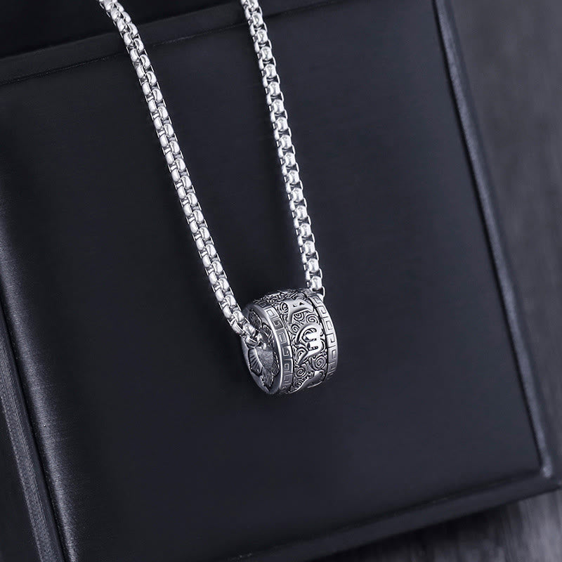 Nimara Ritual Tibetan Om Mani Padme Hum Titanium Steel Peace Necklace Pendant