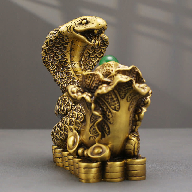 Nimara Ritual Year Of The Snake Copper Coins Ingots Cabbage Brass Statue Home Decoration