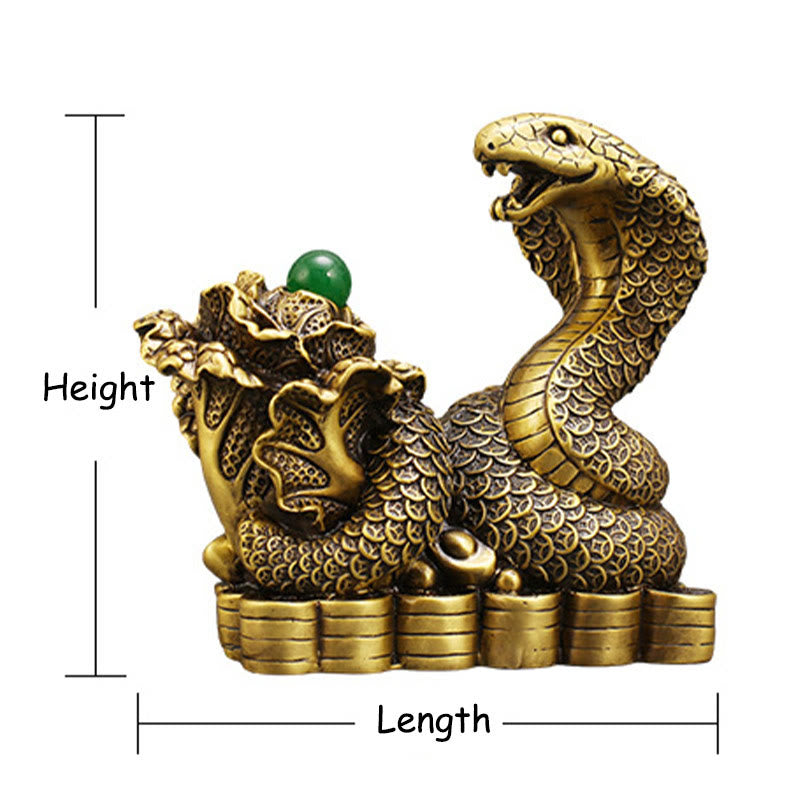 Nimara Ritual Year Of The Snake Copper Coins Ingots Cabbage Brass Statue Home Decoration