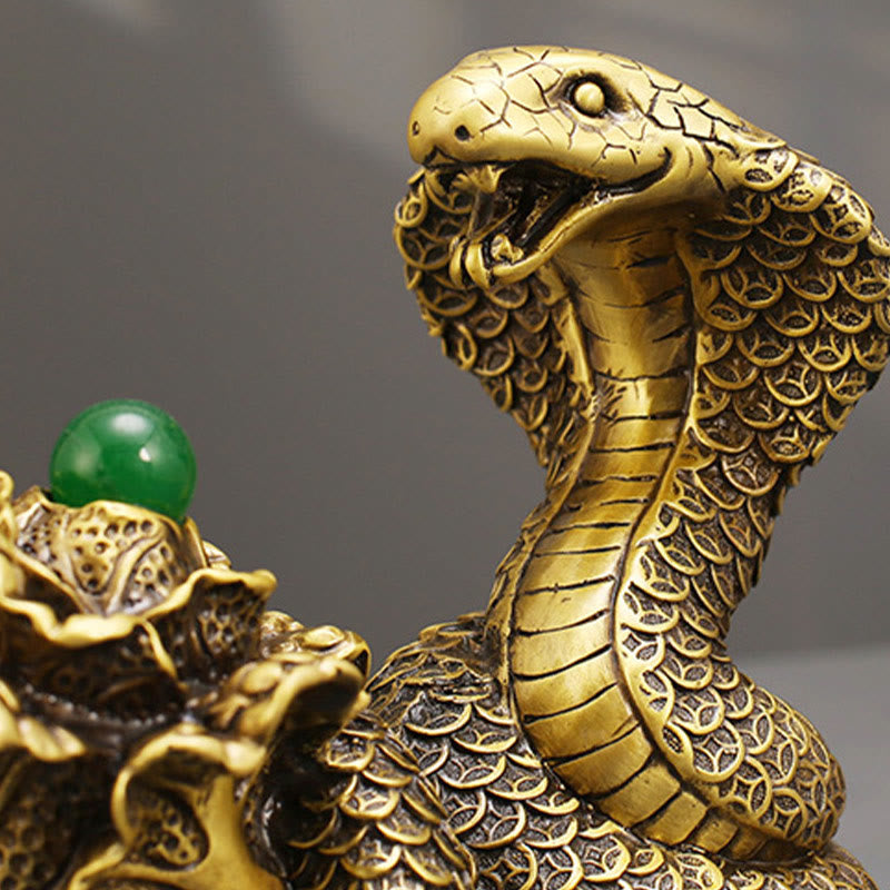 Nimara Ritual Year Of The Snake Copper Coins Ingots Cabbage Brass Statue Home Decoration