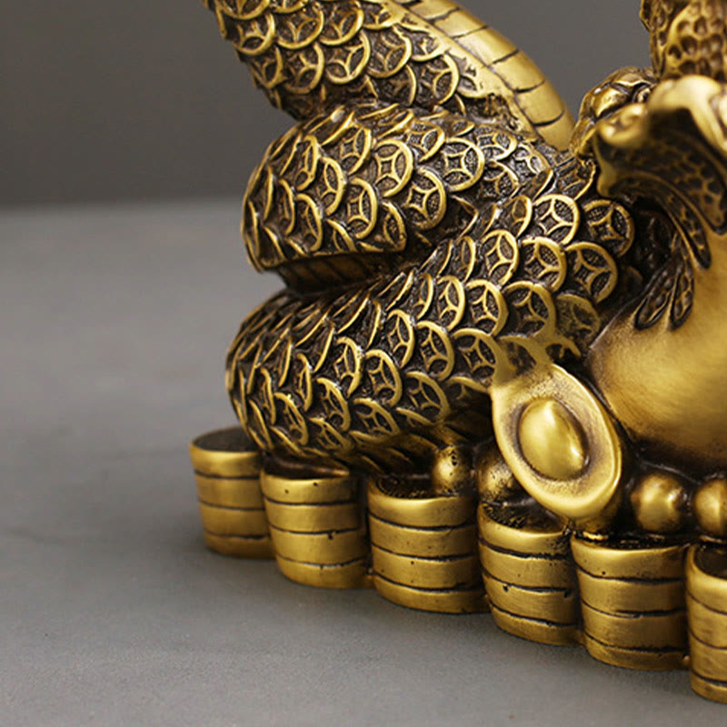 Nimara Ritual Year Of The Snake Copper Coins Ingots Cabbage Brass Statue Home Decoration