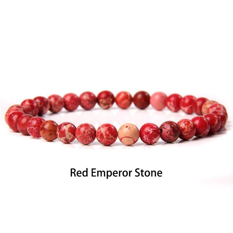 Nimara Ritual 6mm Various Stone Crystal Black Glitter Stone Red Tiger Eye Beads Protection Bracelet