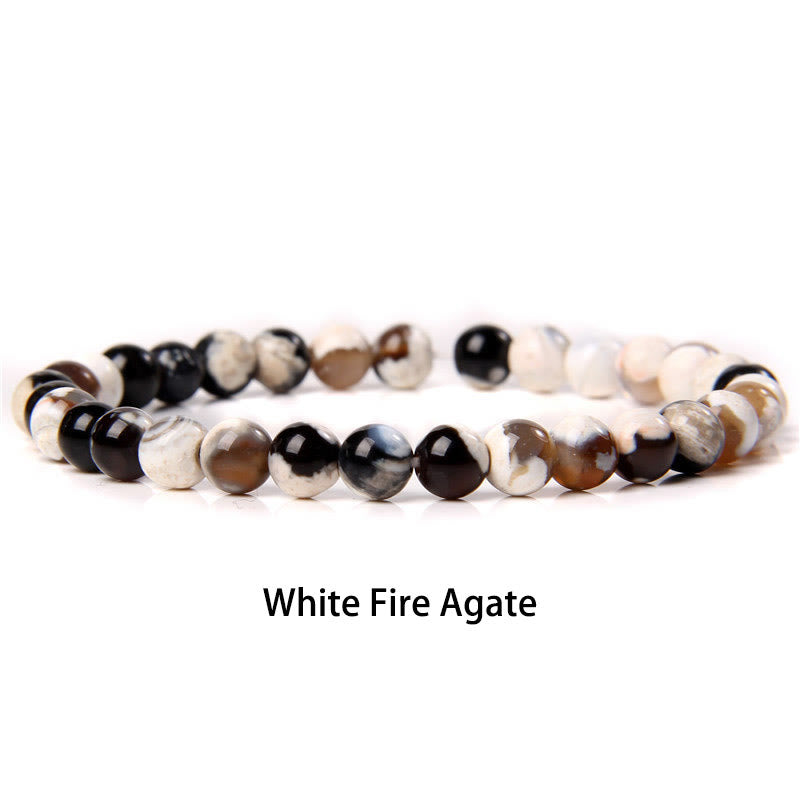 Nimara Ritual 6mm Various Stone Crystal Black Glitter Stone Red Tiger Eye Beads Protection Bracelet