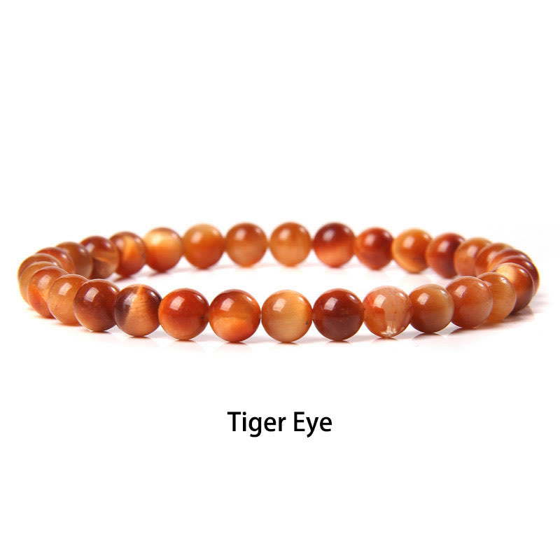 Nimara Ritual 6mm Various Stone Crystal Black Glitter Stone Red Tiger Eye Beads Protection Bracelet