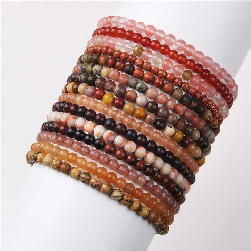 Nimara Ritual 4mm Various Stone Crystal Mini Beads Healing Bracelet
