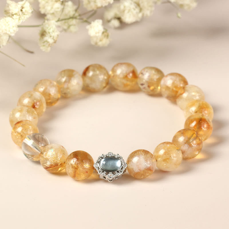 Nimara Ritual Natural Citrine Rutilated Quartz Prosperity Bracelet