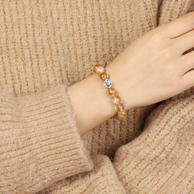 Nimara Ritual Natural Citrine Rutilated Quartz Prosperity Bracelet