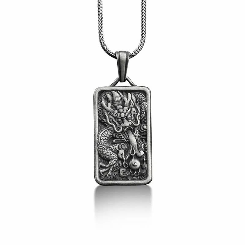 Nimara Ritual Pure Tin Dragon Success Protection Necklace Pendant