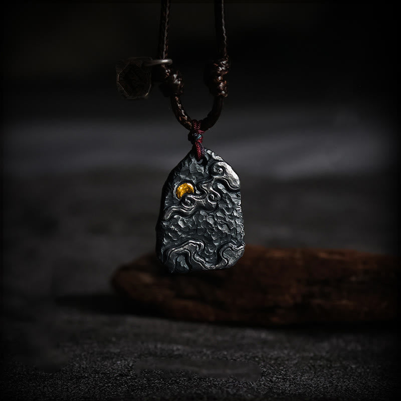 Nimara Ritual 999 Sterling Silver 24k Gold Auspicious Clouds Protection Necklace Pendant