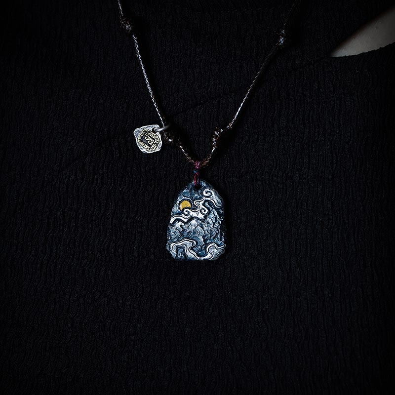 Nimara Ritual 999 Sterling Silver 24k Gold Auspicious Clouds Protection Necklace Pendant