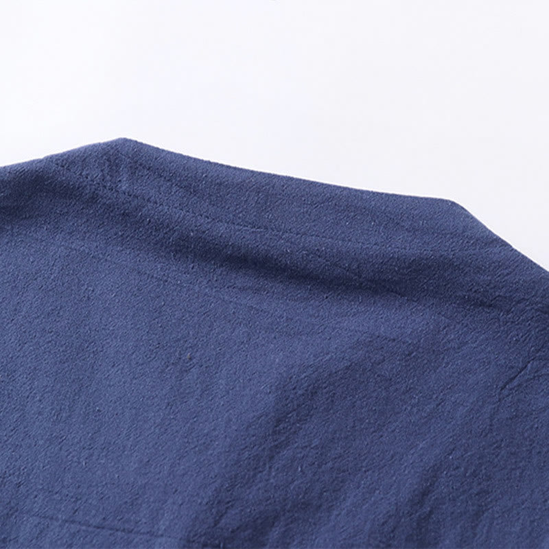 Nimara Ritual Plain Color Three Quarter Sleeve One Button Men's Shirt