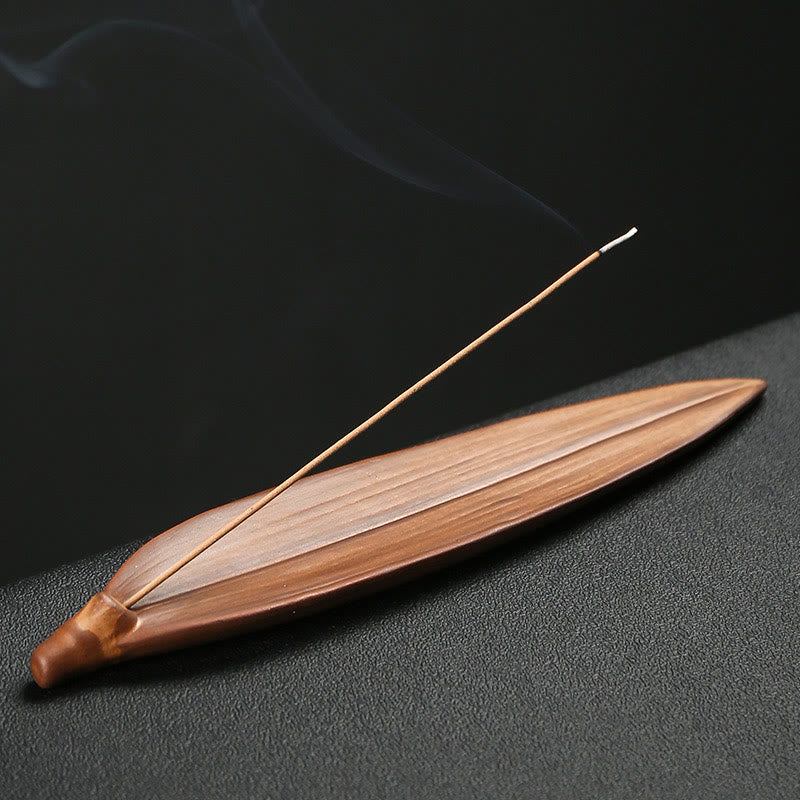 Nimara Ritual Fisherman Fishing Boat Bamboo Buddha Hand Lotus Spiritual Healing Ceramic Stick Incense Burner Decoration