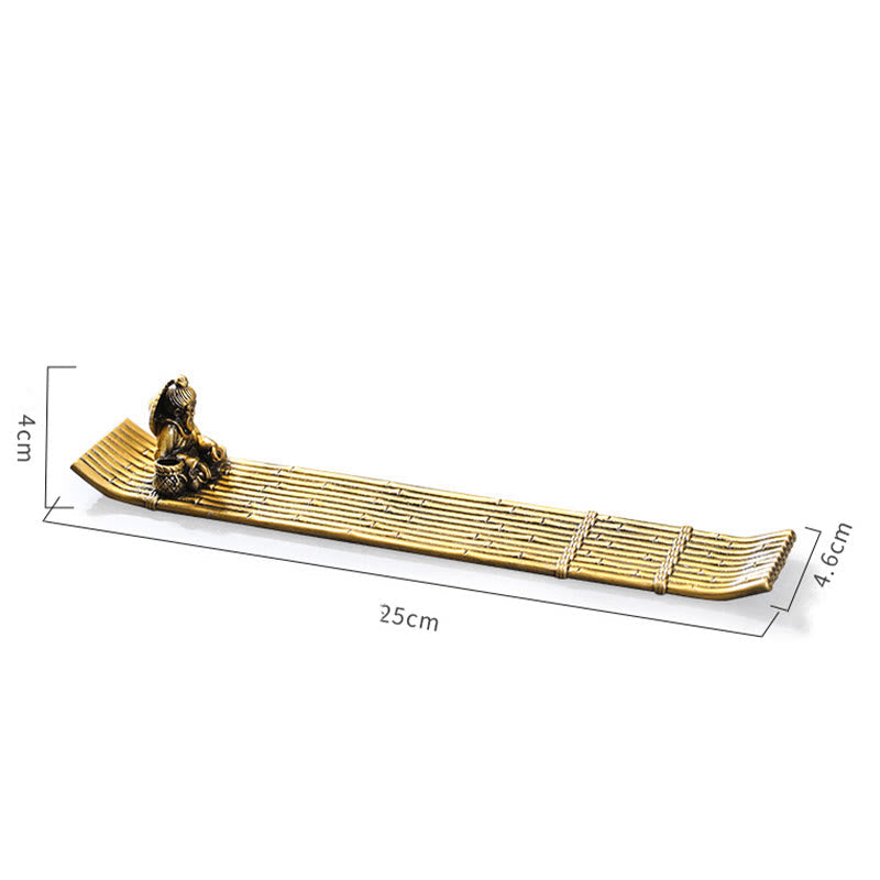 Nimara Ritual Fisherman Bamboo Fishing Boat Alloy Incense Stick Holder Healing Incense Burner Decoration