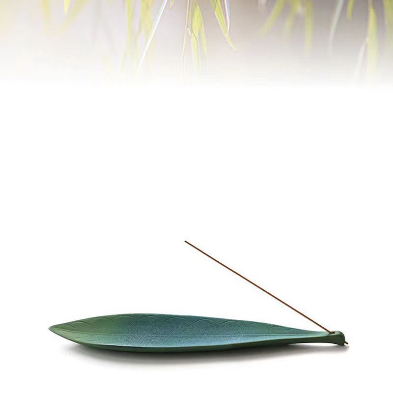 Nimara Ritual Willow Leaf Healing Ceramic Stick Incense Burner Decoration