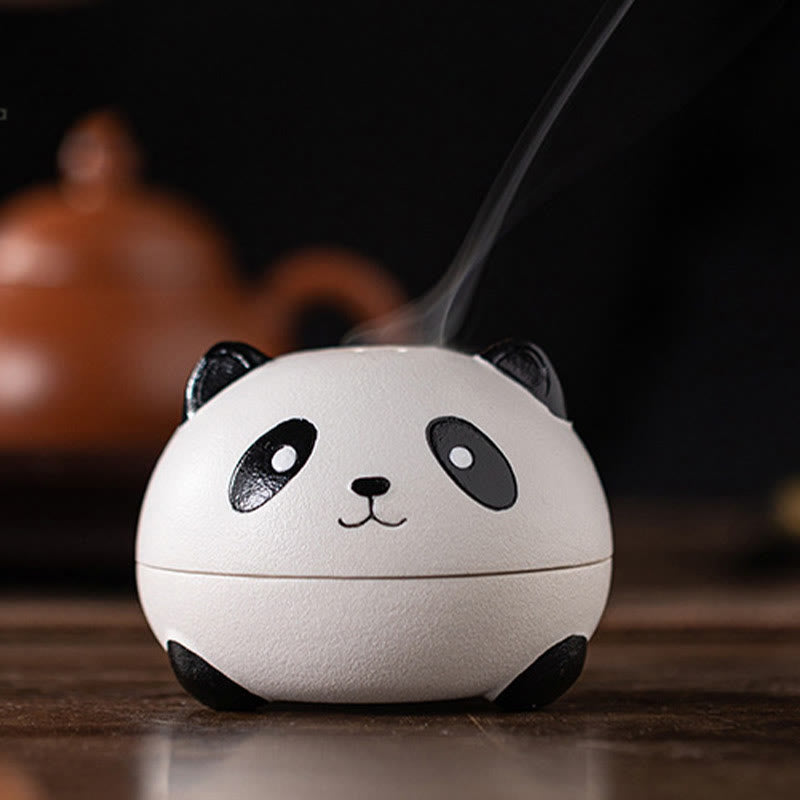 Nimara Ritual Cute Panda Healing Ceramic Incense Burner Desk Decoration