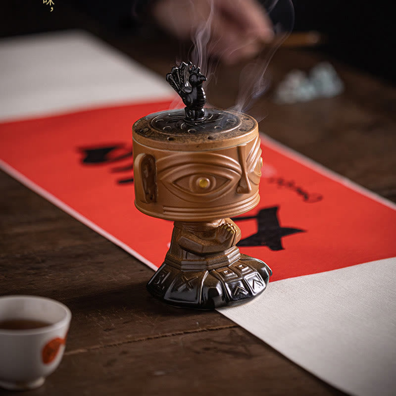 Nimara Ritual Sanxingdui Healing Ceramic Incense Burner Desk Decoration