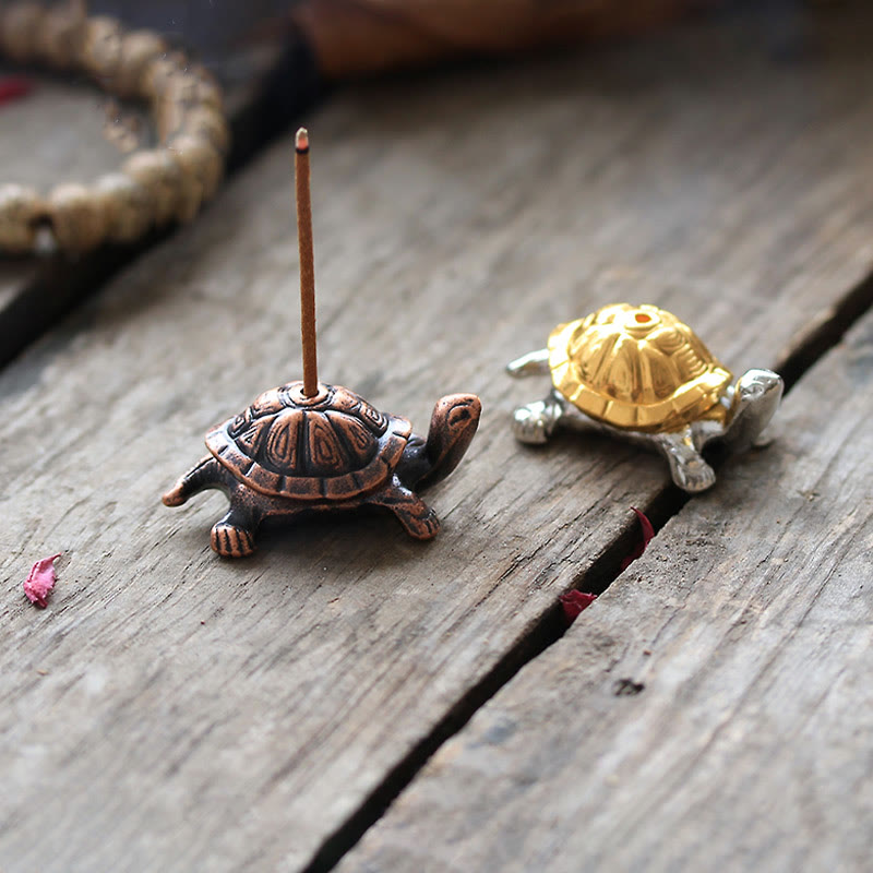 Nimara Ritual Alloy Turtle Snail Healing Incense Burner Desk Decoration