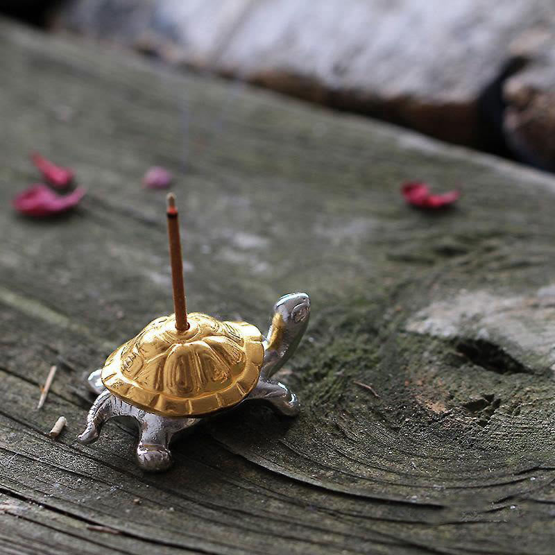 Nimara Ritual Alloy Turtle Snail Healing Incense Burner Desk Decoration