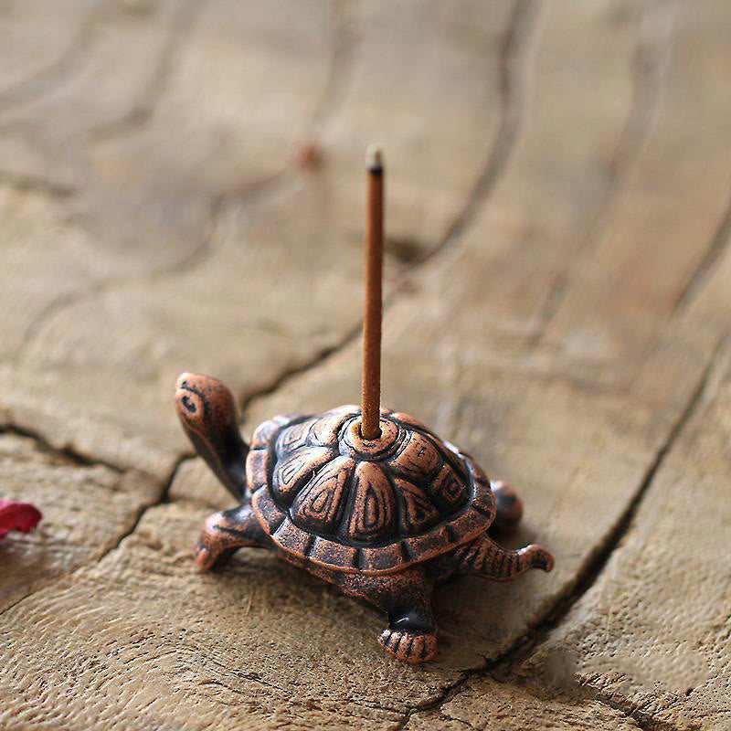 Nimara Ritual Alloy Turtle Snail Healing Incense Burner Desk Decoration